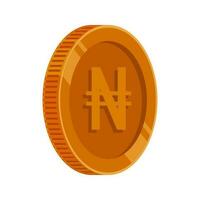 naira moneda bronce dinero cobre ngn símbolo vector