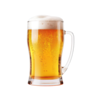 a glass of cold beer isolated on transparent background. clipping path. png