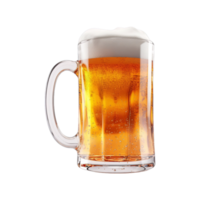 a glass of cold beer isolated on transparent background. clipping path. png