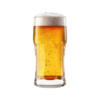 a glass of cold beer isolated on transparent background. clipping path. png