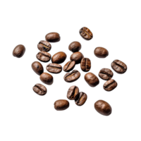 roasted coffee beans isolated on transparent background. clipping path. png