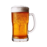 a glass of cold beer isolated on transparent background. clipping path. png