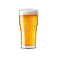 a glass of cold beer isolated on transparent background. clipping path. png