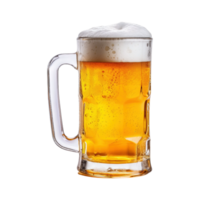 a glass of cold beer isolated on transparent background. clipping path. png