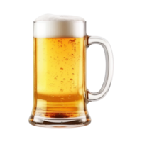 a glass of cold beer isolated on transparent background. clipping path. png