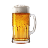 a glass of cold beer isolated on transparent background. clipping path. png