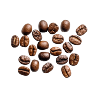 roasted coffee beans isolated on transparent background. clipping path. png