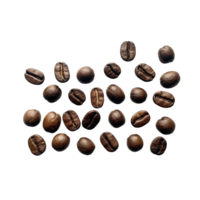 roasted coffee beans isolated on transparent background. clipping path. png