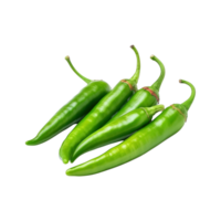 verde chile pimientos aislado en transparente antecedentes. recorte camino. ai generado png