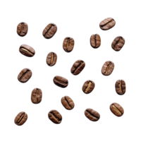 roasted coffee beans isolated on transparent background. clipping path. png