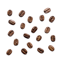 assado café feijões isolado em transparente fundo. recorte caminho. ai gerado png