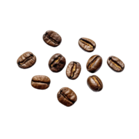 geröstet Kaffee Bohnen isoliert auf transparent Hintergrund. Ausschnitt Weg. ai generiert png