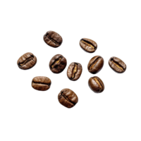 roasted coffee beans isolated on transparent background. clipping path. png