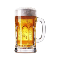 uma vidro do frio Cerveja isolado em transparente fundo. recorte caminho. ai gerado png