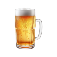 uma vidro do frio Cerveja isolado em transparente fundo. recorte caminho. ai gerado png