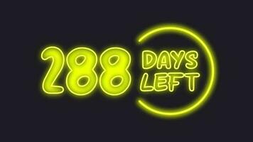 288 dag links neon licht geanimeerd video