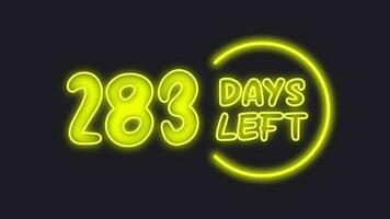 283 giorno sinistra neon leggero animato video