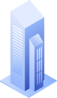 blue building isometric object png