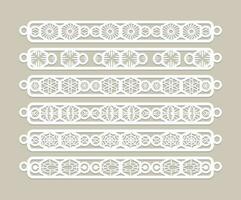 et of Laser Cut Leather Bracelet design, tattoo style of the 90s black and white tattoos Bracelet design vector