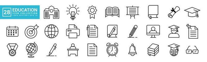 Vector set of icons of education, graduation, ranking, teaching, school equipment, editable and resizable vector icons EPS 10.