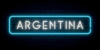 Argentina neon sign. Bright light signboard. vector