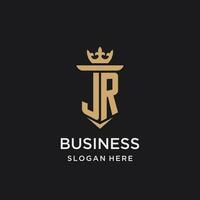 JR monogram with medieval style, luxury and elegant initial logo design vector