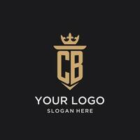 CB monogram with medieval style, luxury and elegant initial logo design vector