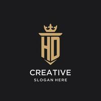 HD monogram with medieval style, luxury and elegant initial logo design vector