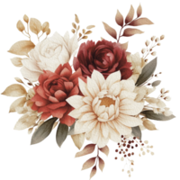 aguarela acolhedor Primavera ramo do floral com pastel cor para cumprimento Casamento cartão logotipo padronizar têxtil isolado em transparente png fundo, generativo ai