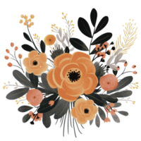 Aquarell gemütlich Frühling Ast von Blumen- mit Pastell- Farbe zum Gruß Hochzeit Karte Logo Muster Textil- isoliert auf transparent png Hintergrund, generativ ai