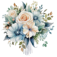 aguarela acolhedor Primavera ramo do floral com pastel cor para cumprimento Casamento cartão logotipo padronizar têxtil isolado em transparente png fundo, generativo ai