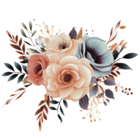 aguarela acolhedor Primavera ramo do floral com pastel cor para cumprimento Casamento cartão logotipo padronizar têxtil isolado em transparente png fundo, generativo ai