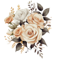 aquarelle confortable printemps branche de floral avec pastel Couleur pour salutation mariage carte logo modèle textile isolé sur transparent png arrière-plan, génératif ai