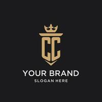 CC monogram with medieval style, luxury and elegant initial logo design vector