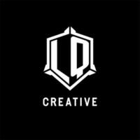 LQ logo initial with shield shape design style vector
