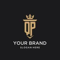 QP monogram with medieval style, luxury and elegant initial logo design vector