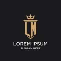 LM monogram with medieval style, luxury and elegant initial logo design vector