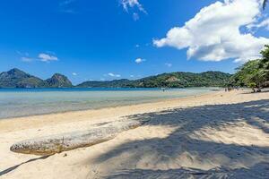 Impression of the paradisiacal Maremegmeg beach near El Nido on the Philippine island of Palawan during the day photo