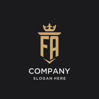 FA monogram with medieval style, luxury and elegant initial logo design vector