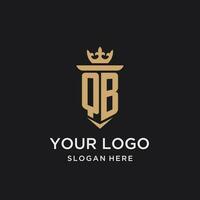 QB monogram with medieval style, luxury and elegant initial logo design vector