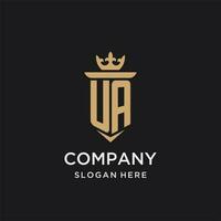 UA monogram with medieval style, luxury and elegant initial logo design vector