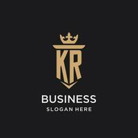 kr monograma con medieval estilo, lujo y elegante inicial logo diseño vector