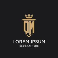 QM monogram with medieval style, luxury and elegant initial logo design vector