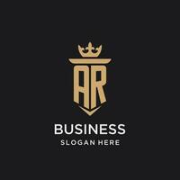 AR monogram with medieval style, luxury and elegant initial logo design vector