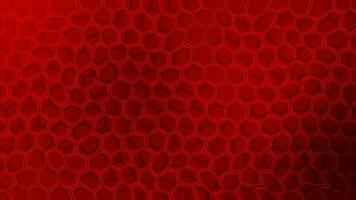 Wiggling red color Hexagon pattern background video