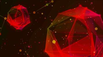 Red and pink color wiggling plexus background video