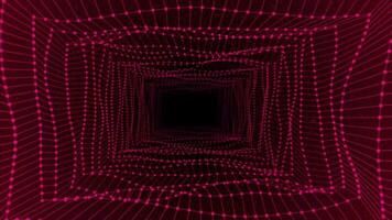 dark pink color dots and lines 3d rectangular mesh wiggling effect background video