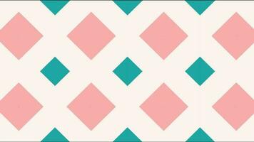 Pink and bluish green color moving and illusion creating square shapes background video