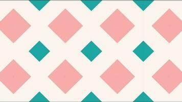 Pink and bluish green color moving and illusion creating square shapes background video