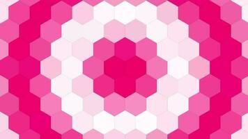 dark pink color wave moving through hexagonal honeycomb structure background video